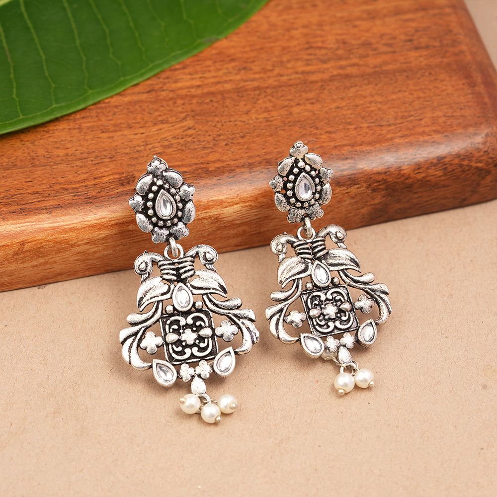 Feathered Grace dangler earrings (White)
