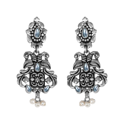Feathered Grace dangler earrings (White)