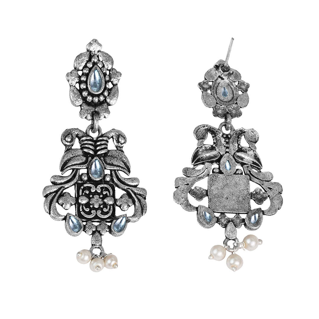 Feathered Grace dangler earrings (White)