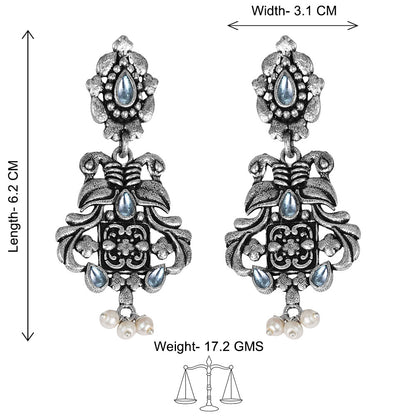Feathered Grace dangler earrings (White)