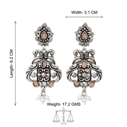 Feathered Grace dangler earrings (Light Orange)