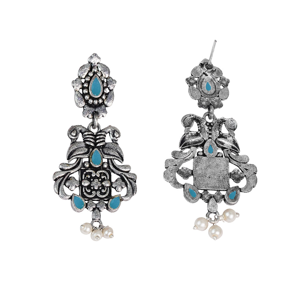 Feathered Grace dangler earrings (Mint)
