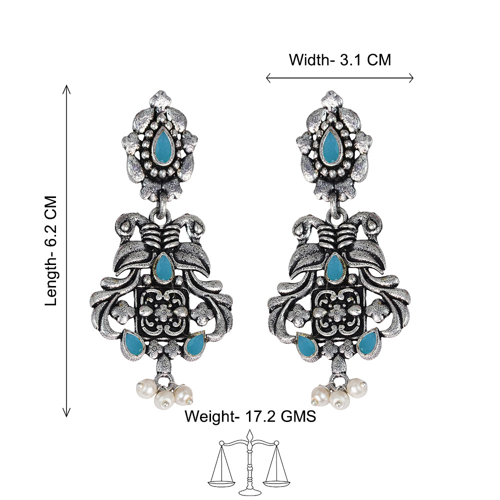Feathered Grace dangler earrings (Mint)