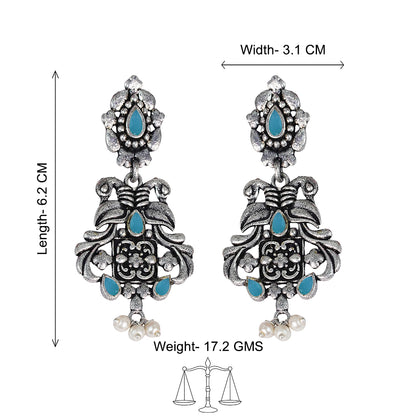 Feathered Grace dangler earrings (Mint)