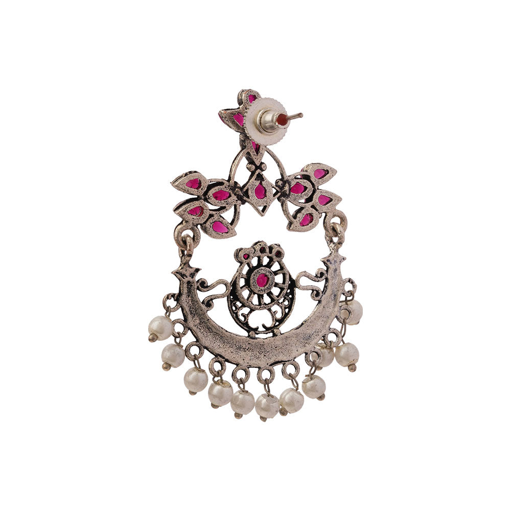 Carved Charm Dangler earringa (Red)