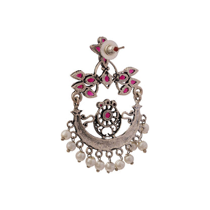 Carved Charm Dangler earringa (Red)
