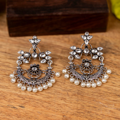 StylishKudi Oxidised Silver Jhumki&Danglers ComboSet for Women&girl