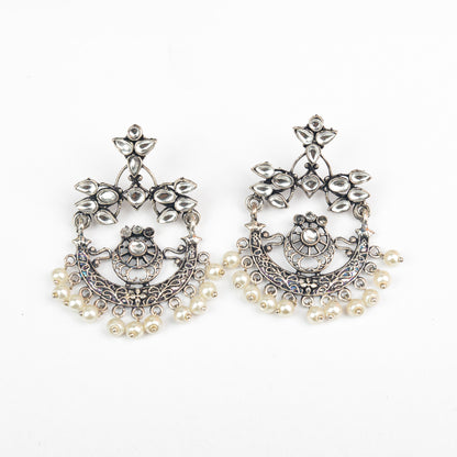 StylishKudi Oxidised Silver Jhumki&Danglers ComboSet for Women&girl