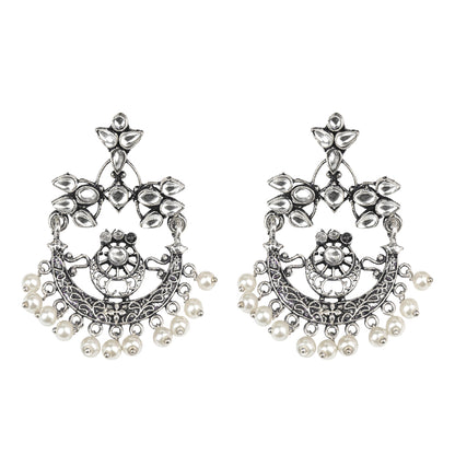 Carved Charm Dangler earrings (White)