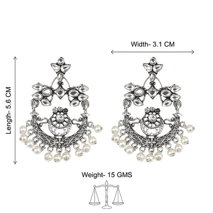 Carved Charm Dangler earrings (White) Devine aura dangler earrings Combo set