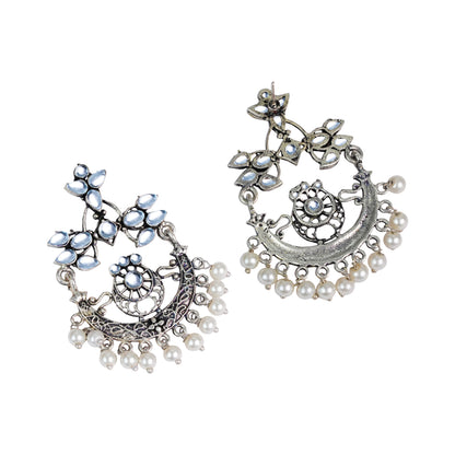 StylishKudi Oxidised Silver Earrings&Chandbali Earrings ComboSet for Women&girl