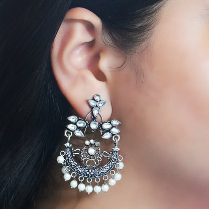 StylishKudi Oxidised Silver Jhumki&Danglers ComboSet for Women&girl