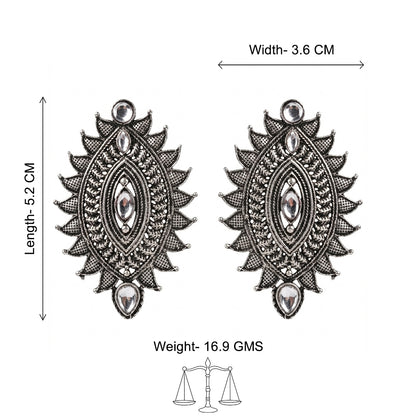 Oval drop stud earrings (White)