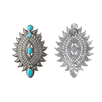 Oval drop stud earrings (Sky Blue)