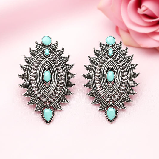 Oval drop stud earrings (Mint)