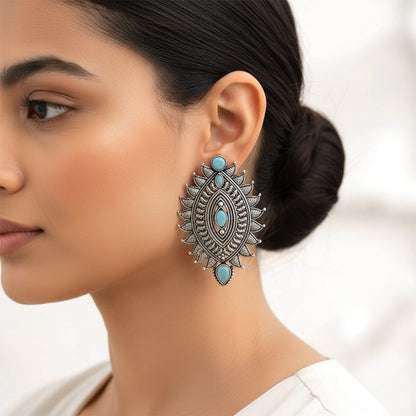 Oval drop stud earrings (Mint)