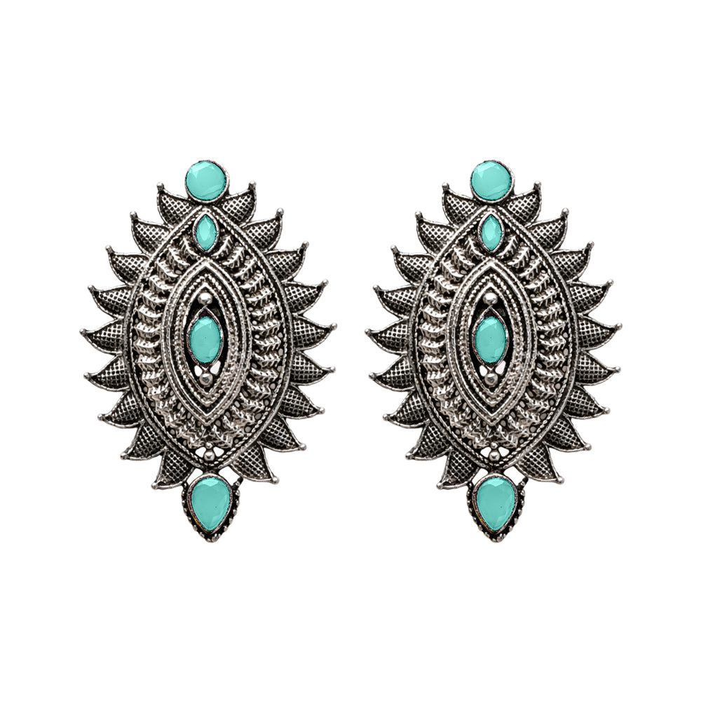 Oval drop stud earrings (Mint)