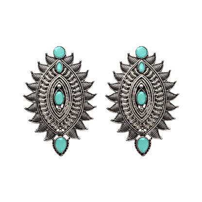 Oval drop stud earrings (Mint)