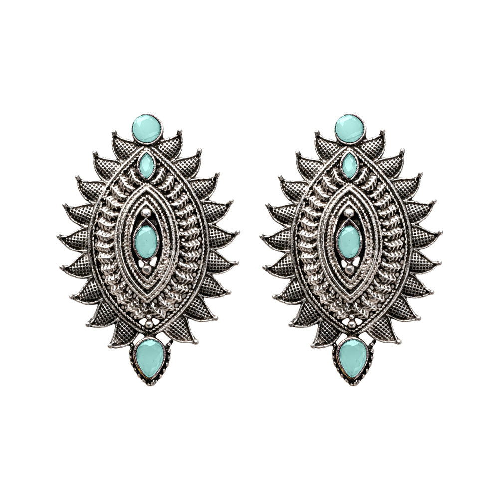 Oval drop stud earrings (Mint)