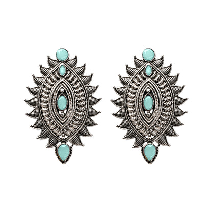 Oval drop stud earrings (Mint)