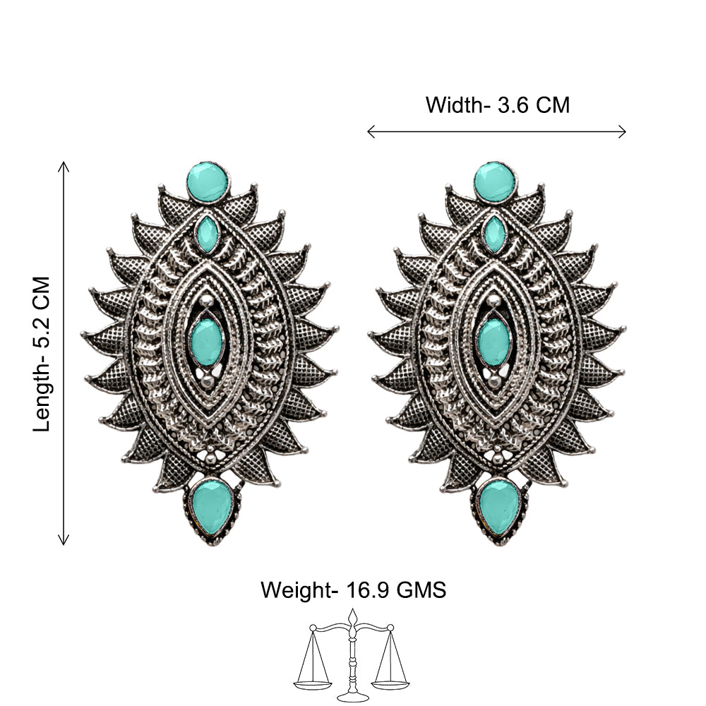 Oval drop stud earrings (Mint)