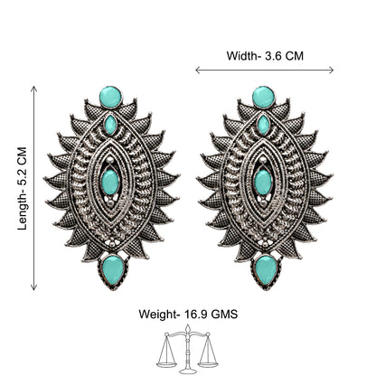 Oval drop stud earrings (Mint)