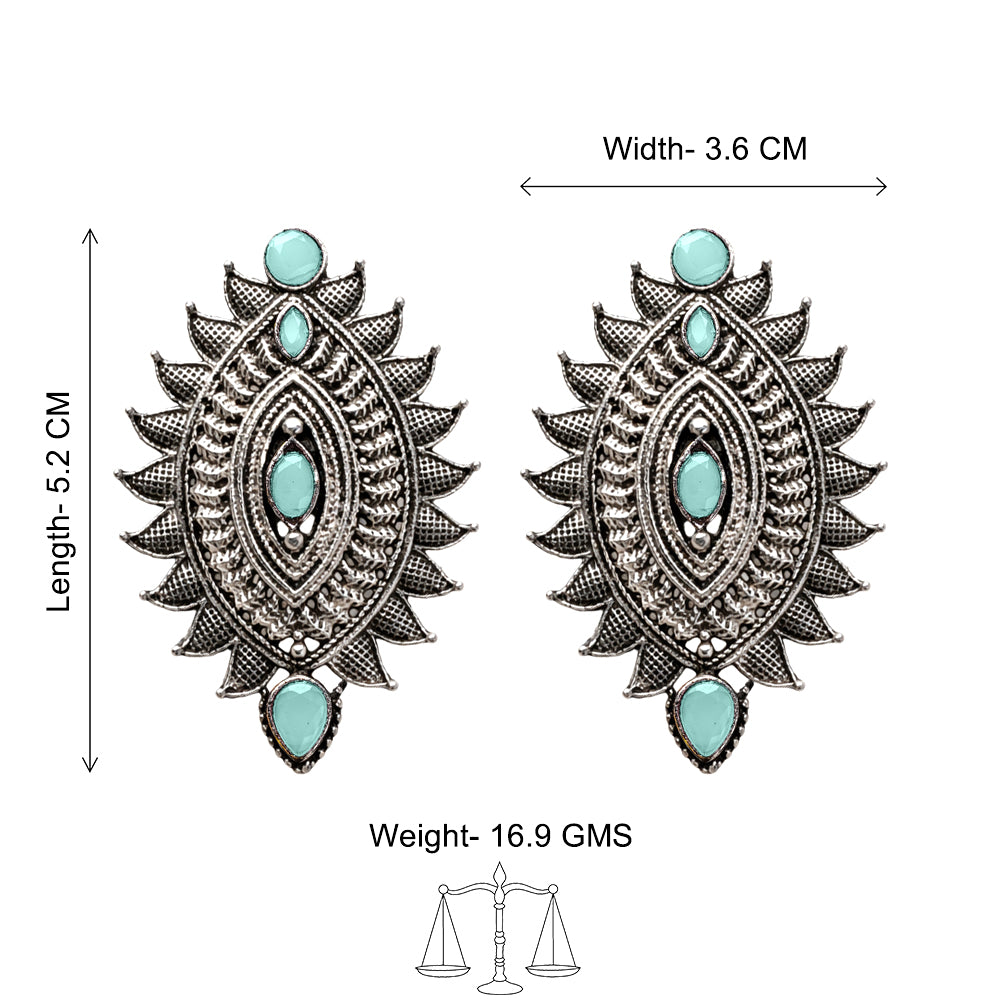 Oval drop stud earrings (Mint)