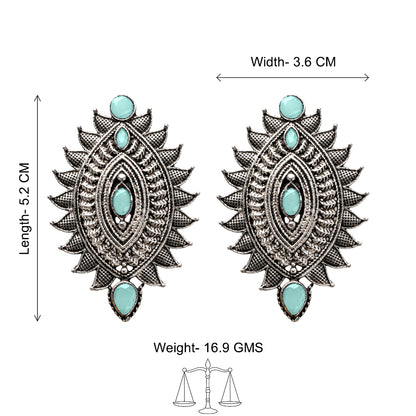 Oval drop stud earrings (Mint)