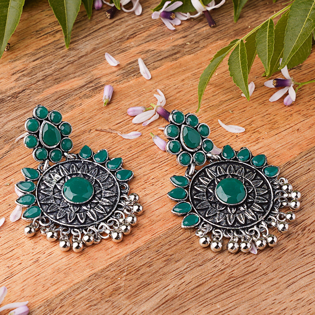 Timeless Royal dangler earring (Green)