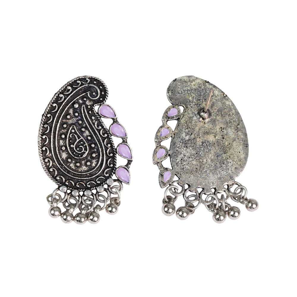 Curve and bloom stud earring (Baby Pink)