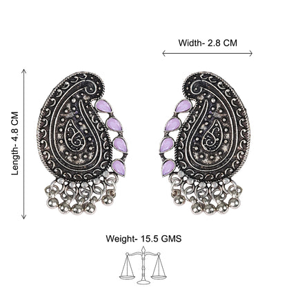 Curve and bloom stud earring (Baby Pink)