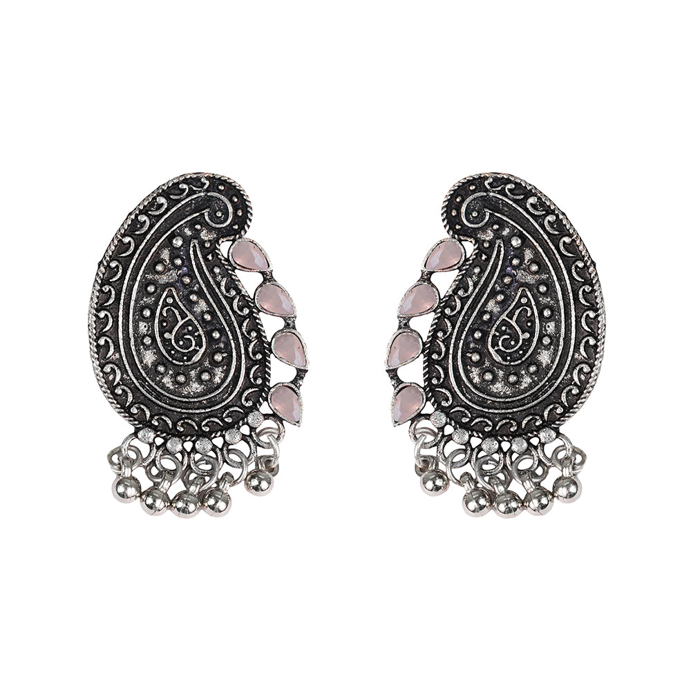 Curve and bloom stud earring (Light Orange)