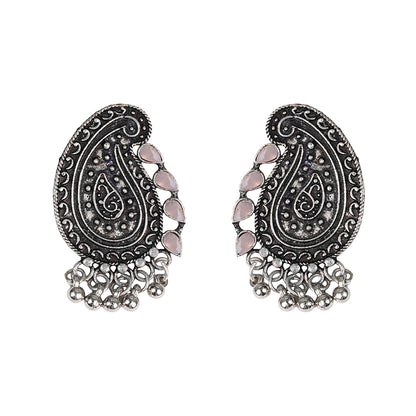 Curve and bloom stud earring (Light Orange)