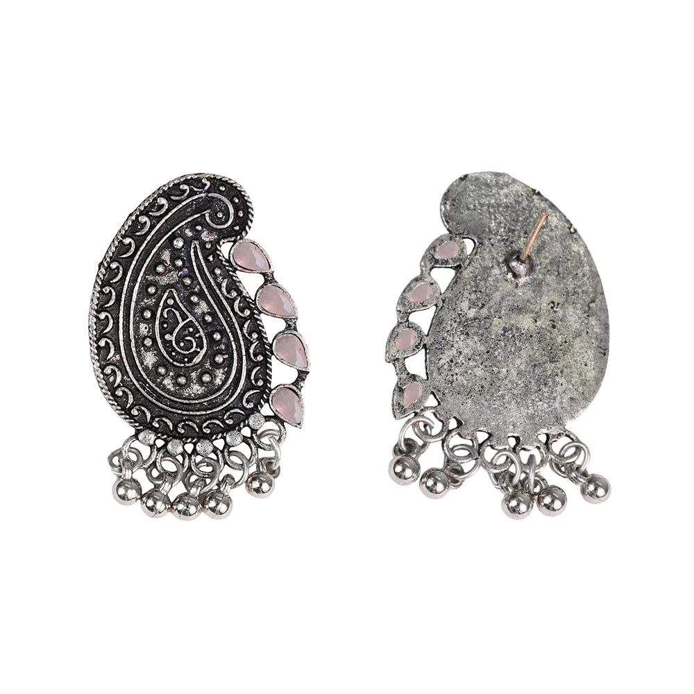 Curve and bloom stud earring (Light Orange)