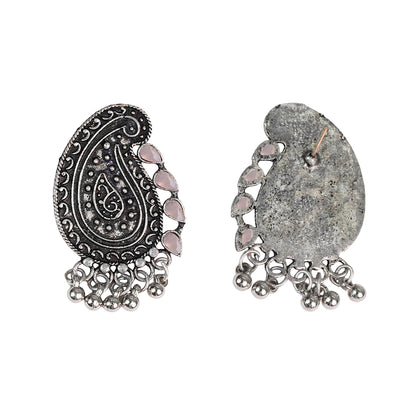 Curve and bloom stud earring (Light Orange)