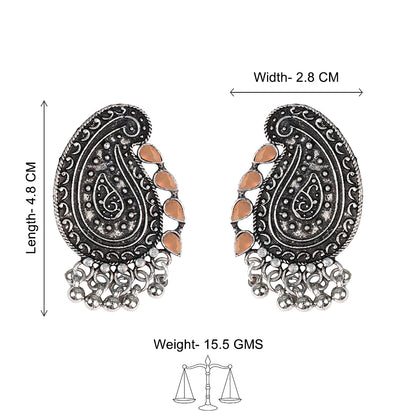 Curve and bloom stud earring (Light Orange)