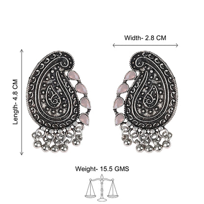 Curve and bloom stud earring (Light Orange)