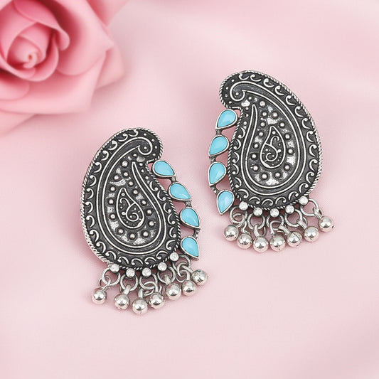 Curve and bloom stud earring (Mint)