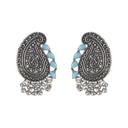 Curve and bloom stud earring (Mint)