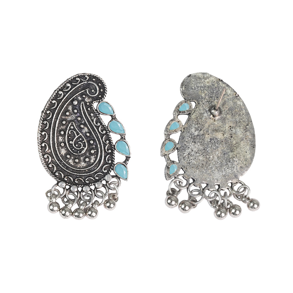 Curve and bloom stud earring (Mint)