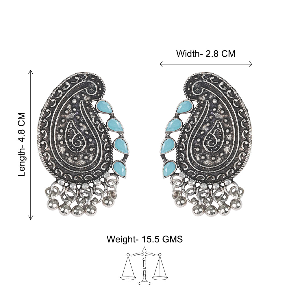 Curve and bloom stud earring (Mint)