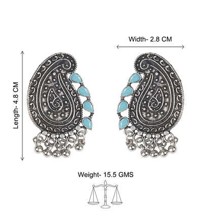 Curve and bloom stud earring (Mint)
