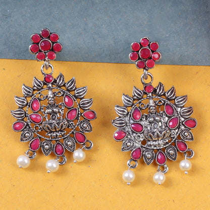 Dhan Laxmi dangler earring (Red)