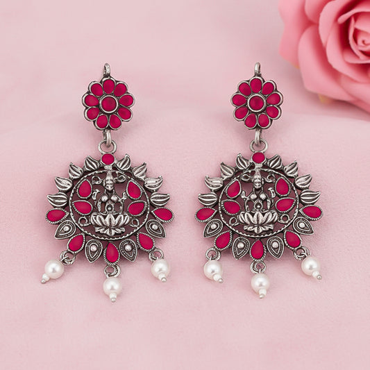 Dhan Laxmi dangler earring (Red)