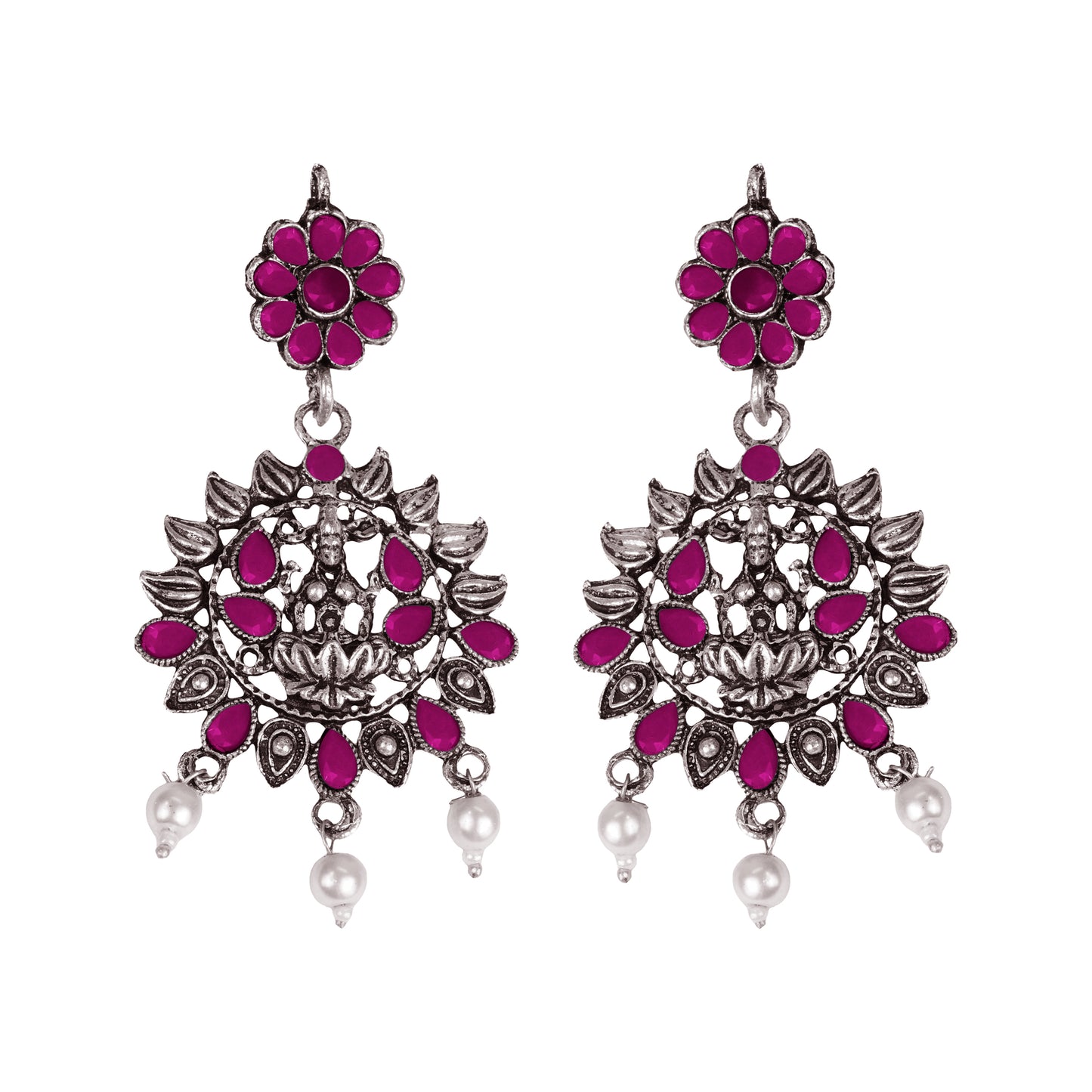 Dhan Laxmi dangler earring (Red)