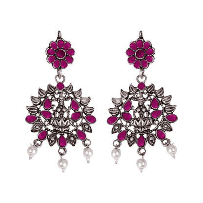 Dhan Laxmi dangler earring (Red)