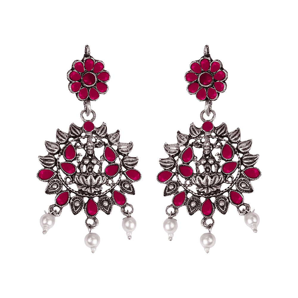 Dhan Laxmi dangler earring (Red)