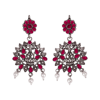 Dhan Laxmi dangler earring (Red)