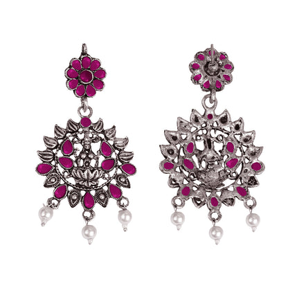 Dhan Laxmi dangler earring (Red)
