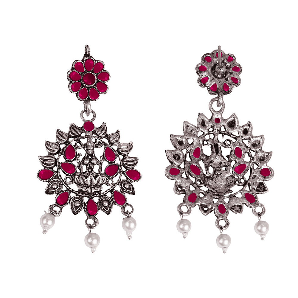 Dhan Laxmi dangler earring (Red)